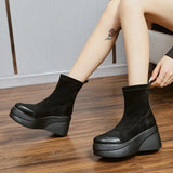New Elastic Socks Boots Boots Fashion Boots Women's Shoes Platform Leisure Middle-Aged Mother Martin