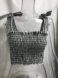 Autumn Tube 2020 New Crop top Women Bow Tie Strap Ruched tank Top Lettuce Edge Elastic Camis 17