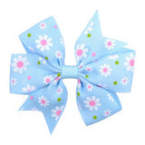 Printed Flower Hair Bows With Clip For Baby Girls Grosgrain Ribbon Boutique Hair Clip Barrettes Hair Accessories