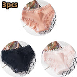 new thread cotton Japanese bow women's underwear solid color breathable waist size girls briefs plus