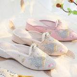 Zingj Embroidery Net Red Envelope Head Embroidered Leisure Travel Slippers Retro Embroidered National Wind Cloth