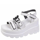 Summer Large-Size Lolita Women's Shoes Metal Chain Love Harajuku Ins Loose Cake Thick Bottom Heel