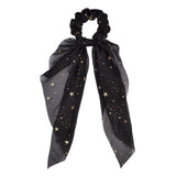 Bow Long Ribbon Hair Scrunchie Chiffon Floral Print Sweet Elastic Hair Band Ponytail Hair Scarf Hair Tie Hair