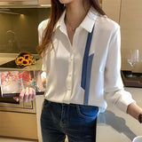 Women Tops and Blouses Stripe Print Elegant Long Sleeve Office Lady Work Wear Shirts Female Slim Blusas Fashion