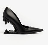 New Pointed Bag Head Pedal Metal Teeth High Heel Single Shoe Shaped Heel Large Women's