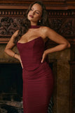Corset Top With Long Scarves And Body-con Midi Skirt Set-Outfit