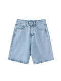 Waist Knee Length Women Jean Shorts Streetwear Hip Hop Denim Shorts Harajuku Baggy Wide Leg Short Pants Female 2022