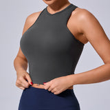 Zingj Moned Smock Speed Dry Vest Female Naked Tight Yoga Dress Running Fitness Top BT095- Outfit