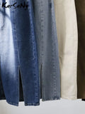 Slit Long Denim Skirts For Women Jeans White Summer 2022 Maxi Skirt Pencil Khaki Denim Skirt High Waist Office For