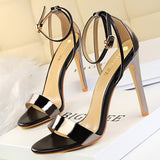 Shoes Pu Leather High Heels 2022 New Women Heels Sexy Stiletto Heels 11 Cm Party Shoes Color Matching Women