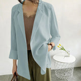 Zingj And Long Loose Chiffon Small Suit Female Chic Summer White Suit Large Size Sunscreen Clothing Thin Coat Air Conditioning