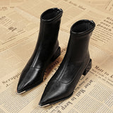 Sharp-Headed Short Boots Women's Boots 2025 New Autumn And Winter High And Fry Street Korean Small Ankle