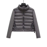 2024 Autumn And Winter New Women's Urban Casual Sleeves Splicing Cotton Jacket W027 9316-Outfit