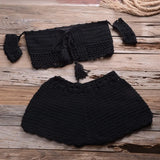 Queens Bikini 2021 Hollow Out Hand Weaving Women Knitted Tassel Sexy Swimsuit Swimwear Biquini Summer Swim