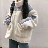 Teddy Bear Fur Oversize Hoodies Harajuku Women Winter Bomber Jacket Faux Lambs Fur Coat Fleece Plus Size