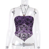 Summer New Sexy Hot Girl Blouse Temperament Slim Hanging Neck Flocking Sling With Chest Vest