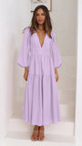 Zingj Autumn And Winter V Collar Waist Show Thin Pleated Long Sleeve Small Fresh Dress Female