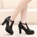 Pointed Deep-Mouth High-Heeled Shoes With Thick Heel Waterproof Table Women's Shoes Thick-Sole Fashion Stage Performance Single