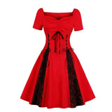 Dress Women Open Shoulder Plaid Faux Twinset Dress Casual Daily Short Sleeves Mini Dress Sexy Party