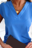 Neck Elegant Simple Blouse Fashion Summer Casual Women Short Sleeve Office Tops Mujer 2023 Ladies Shirts Woman Clothing