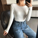 Neck Ruched Women Sweater High Elastic Solid 2021 Fall Winter Fashion Sweater Women Slim Sexy Knitted Pullovers Pull Femme