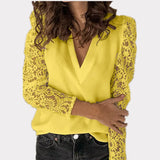 Ol Commuting Stitching Lace Long Sleeve Slim Women's