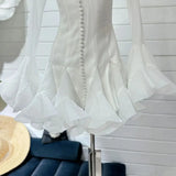 Frill Buttoned Long Sleeve Midi Dress-Outfit