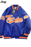new American retro letter print jacket coat women Y2K high street fashion trend baseball uniform couple casual loose