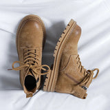 Zingj Men's Fashion Boots 2024 New Vintage Work Boots