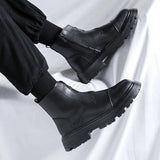 Zingj Style Retro High Bang Korean Version Go Versatile Thick Top Taller Chelsea Boots