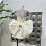 Flashing Vietnamese Niche Diamond Fish Bone Thoracic + Bag Hip Skirt Exaggerated Bow Girl