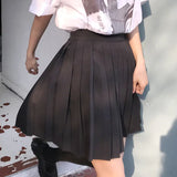 Skirts Women Summer High Waist Students Lovely Preppy Lolita Style College Womens Solid Plus Size 5XL Ulzzang