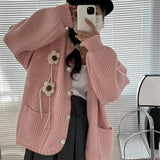 Zingj Of New Style Of Qiu Dong Adds Thick Pure Color Sweater Gentle Languid Lazy Wind Loose Knit Cardigan Coat Female-Outfit