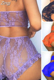 Sexy Women Lace Tulle Lingerie Set Ruffle Sleepwear Babydoll Ladies Sexy Bandeau Underwear Nightwear Exotic Sets
