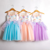 Fantasy Unicorn Dress For 3-8 Year Girl Children's Princess Costume Kids Birthday Party Infant Tutu Child