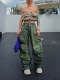 Zingj 2024 New Three-Dimensional Pocket Design Sense Hot Girl Style Do Old Design Sense Jeans Wide Leg
