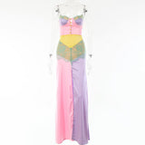 Diamond Strap Elegant Lace Patchwork Party Dresses Women Sexy Buttons Backless Mini Bodycon Dress Clubwear Vestidos