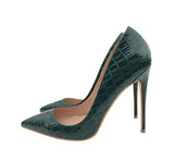 green patent leather pointed toe women shoes high heel pumps 12 cm stiletto dress pumps shoes QP012