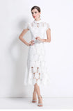 Sister Fan 2025 Round Collar Short-Sleeved Water-Soluble Lace Hollow