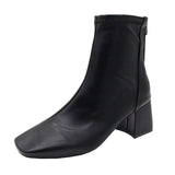 Version Of The Front Coarse And Short Boots Woman 2025 New Fashion Zipper High And Martin Leather