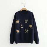and autumn fashion and leisure new style Korean wild round neck pullover knit sweater women Western style wild