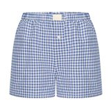 Summer New Ladies Leisurely Comfortable High-Waisted Broad-Legged Retro Lattice