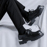 Zingj Casual Leather Shoes Trend Teen Platform Fall 2023 New Versatile Men's Working Shoes