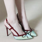High-Heeled Women 2025 New Summer With Skirt Retro Temperament Sharp French Beauty