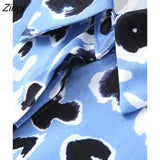 Women Fashion Animal Pattern Satin Shirt Office Lady Leopard Print Buttons Smock Blouse Roupas Chic Blusas Tops