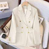 Zingj Suit Female 2024 Spring And Autumn New Khaki Loose Show Thin Suit Jacket Casual Wide-Leg Pants Two-Piece