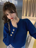 Autumn Winter Elegant Female Knitted Long Sleeve Sweater Women Knit Sweater Highstreet