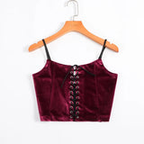 Sale 2021 Balck Vest Women Bandage Cross Up Tank Tops Summer Ladies Sexy Sleeveless Crop Top Casual V-Neck Short