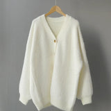 Winter Cardigan sweater Women Coat Faux Fur Knitted Sweater Korean Button Cardigan Soft Warm Women Tops
