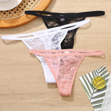 Cotton Lace Thongs Women Transparent Low-waist Underpant Hollow Out Thong Female G-String Underwear Lingerie
